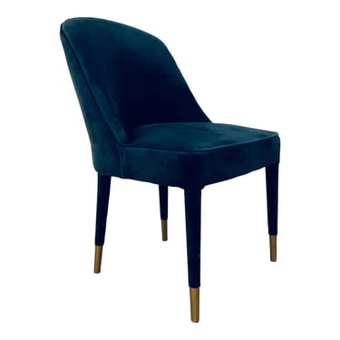 Modern Royal Blue Velvet Brie Side Chair