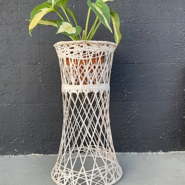 Russell Woodard White Plant Stand