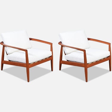 Folke Ohlsson Model 72-C Teak Lounge Chairs for Dux
