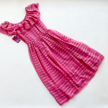 1980s Pink Chiffon Nipon Dress 