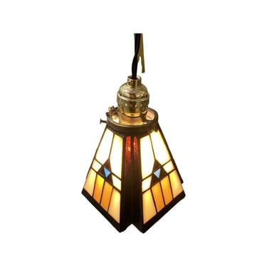 Set of 3 Art Deco Tiffany Style Stained Glass Sconce 2