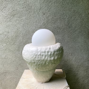 One of a Kind White ceramic table lamp 