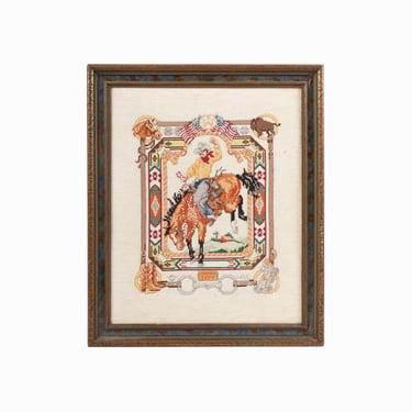 1994 Western Cross Stitch Cowboy Horse Embroidery Needlepoint 