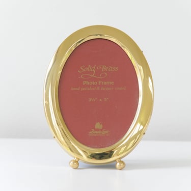 Vintage Oval Brass Picture Frame 