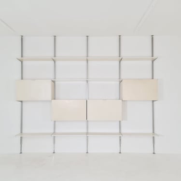 Rare Freestanding Modular George Nelson Wall Unit Bookcase, Herman Miller International collection 