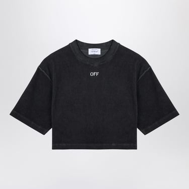 Off-White Washed Grey Cropped T-Shirt Women