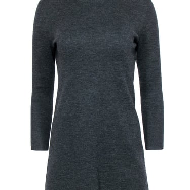 Theory - Dark Charcoal Wool Knit Turtleneck Sweater Dress Sz M