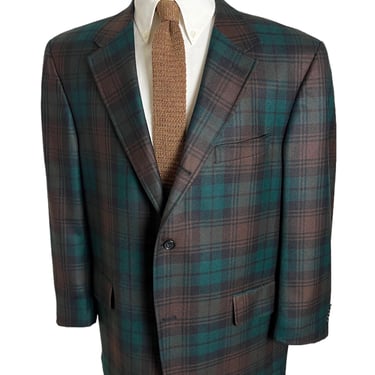 Vintage J PRESS Wool Flannel Plaid Sack Sport Coat ~ 44 Short ~ 3/2 Roll ~ jacket / blazer ~ Preppy / Ivy / Trad ~ 