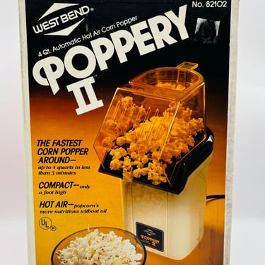 Sealed In Box _Vintage 4 QT Automatic West Bend Poppery II Hot Air Corn Popper no. 82102 by LeChalet