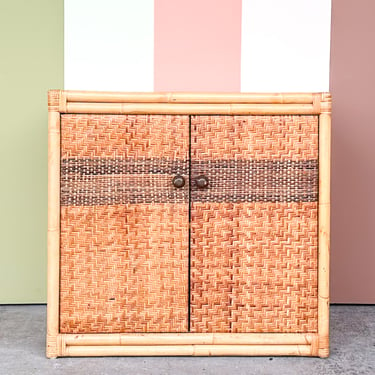 Old Florida Rattan Cabinet