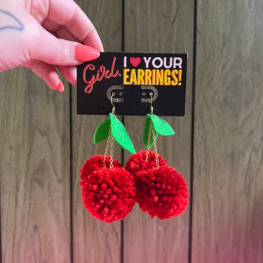Cherry Bombshell Puff Earrings by Artsy Black Girl