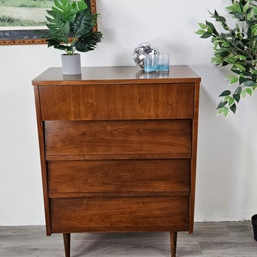 MCM Walnut Tall Chest with Laminate Top