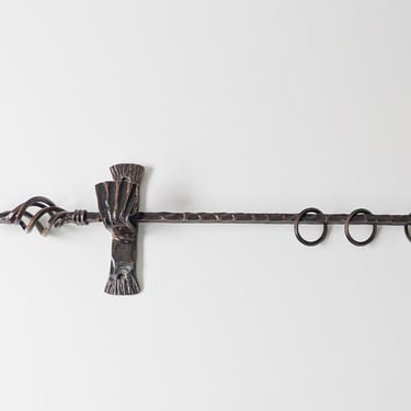 Iron tapestry rod, forged wall rod with holder, holder for wall hanging, tapestry iron rod 