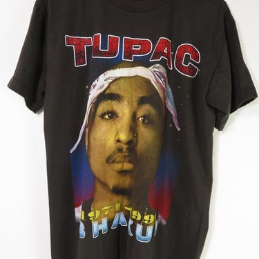 Vtg Style 2PAC MEMORIAL 90's RAP T-SHIRT ~ SIZE XL ~ 2-Sided TUPAC HIP HOP TEE