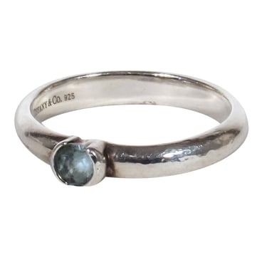 Tiffany &amp; Co. - Sterling Silver Ring w/ Aquamarine Gem Sz 6