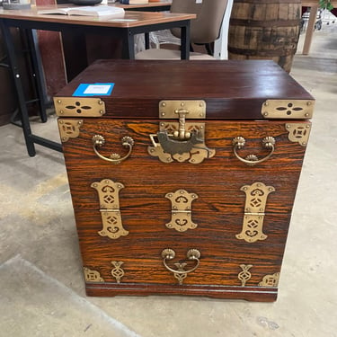 Ornate Korean Chest with Brass Hardware