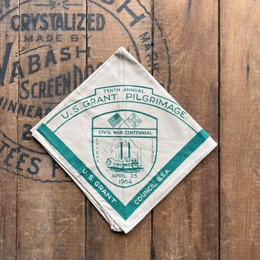 Vintage 1964 US Grant Council Civil War Centenniel Boy Scouts Neckerchief 