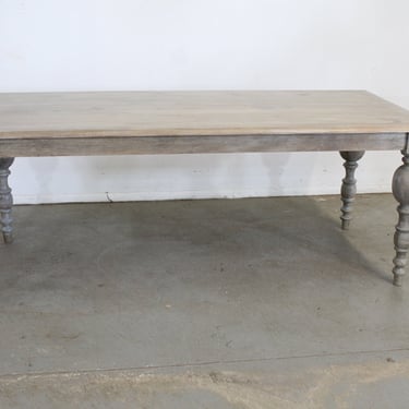 French Country Dining Table Rustic Natural Gray Farm 72" Long 