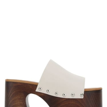 Marni Women Ivory Leather Clogs