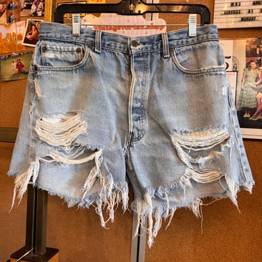 1980s Levi's Distressed Light-Wash Denim Shorts