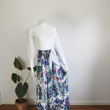 1970s Mushroom Maxi Dress - S 