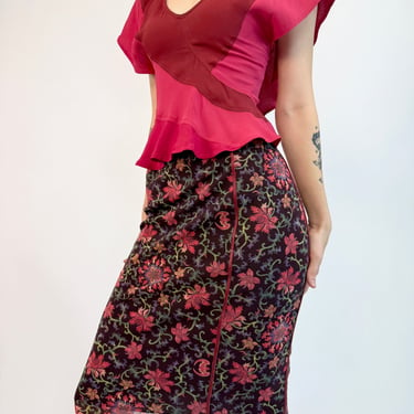 Vivienne Tam Mystifying Florals Skirt