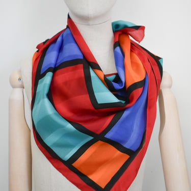 Vintage Sheer Colorblock Scarf 