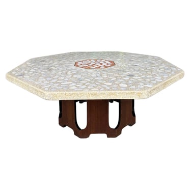 Harvey Probber Marble and Walnut Coffee Table