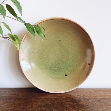 Vintage Studio Pottery Green Glazed Platter 