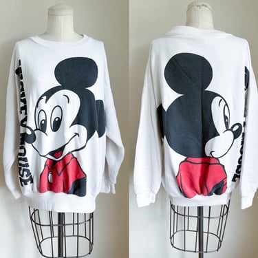 Vintage 1980s Mickey Mouse Mockneck Sweatshirt / L-XL 