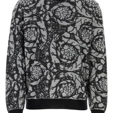 Versace Man Embroidered Wool Blend Sweater