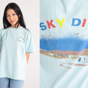 90s Skydiving Shirt Vintage Maricopa Arizona TShirt Aerosports Sky Dive Single Stitch T Shirt Extreme Sports Blue Sky Diving Large 
