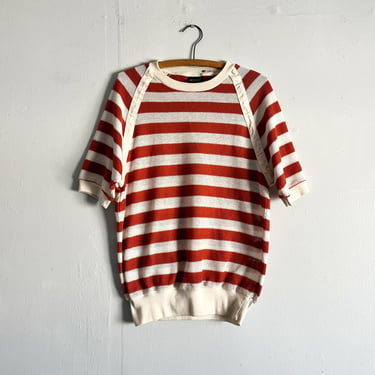 Vintage 80s Striped Knit Shirt Bay Club Sailing Boating Size L 