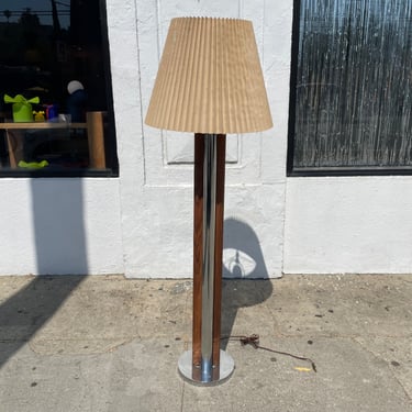 1970's Vintage Chrome + Rosewood Floor Lamp