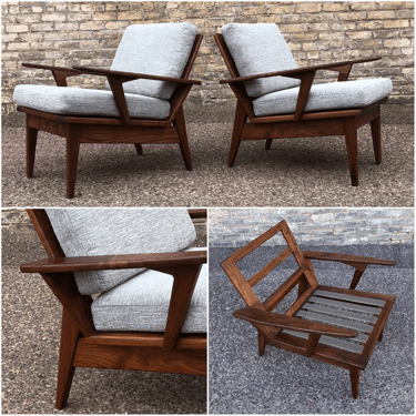 Made In Minnesota Walnut Easy Chairs 