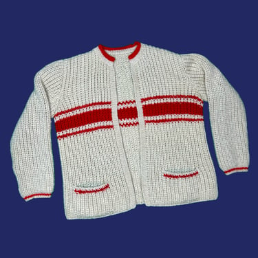1950s Handknit  Open Front Sweater Vintage 