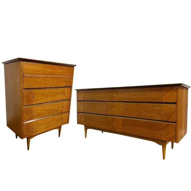 Free Shipping Within US - Mid Century Modern Dresser Drawer Bedroom Set 