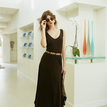 Onyx Fit and Flare Slip Dress 