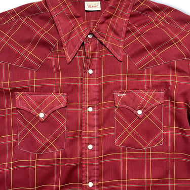Vintage 1970s Ely Plains Rider Western Shirt ~ XL to XXL ~ Snap Button ~ Plaid ~ Rockabilly ~ 