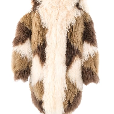 Harlequin Patchwork Mongolian Fur Coat