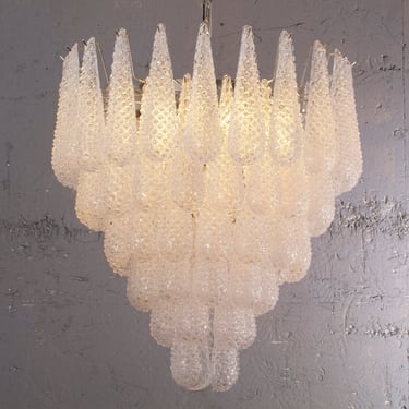 Chandelier Ø72 cm Made in Italy Murano glass drop pendants crystal color, vintage style design chandelier 