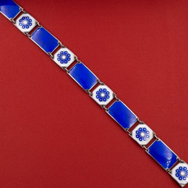David Andersen Blue Enamel &amp; Sterling Bracelet
