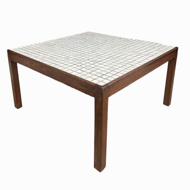 Free Shipping Within Continental US - Vintage Mid Century Modern Walnut Table with Tile Top 
