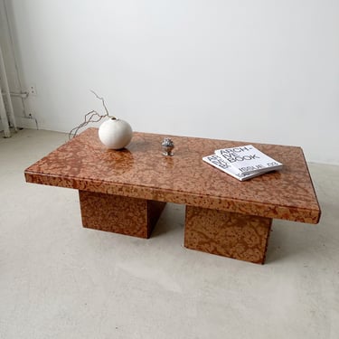 RED MARBLE COFFEE TABLE