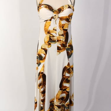 Roberto Cavalli Snake Adorned Halter Dress*