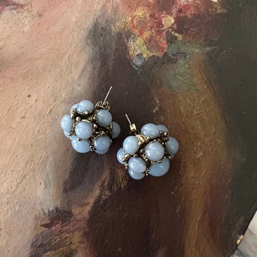 BLOWOUT  SALE | vintage 1960s Blue Bubble Earrings 