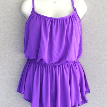 1970-80 - Purple - Bubble - One-Piece - Swimsuit - by Le Cove - Marked size 12 