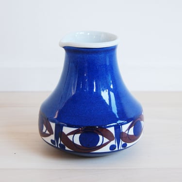 Danish Mid Century Modern Royal Copenhagen Aluminia Tenera Blue Pitcher Vase Jug 