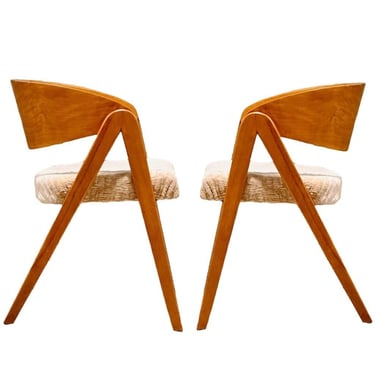 Pair Alan Gould Compass Dining/Side Chairs, 1950
