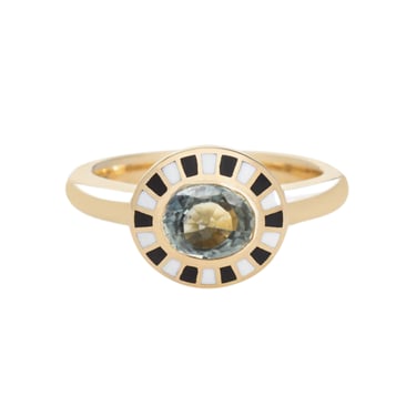 Pale Blue Sapphire Checkered Ring — Commitment, Curated